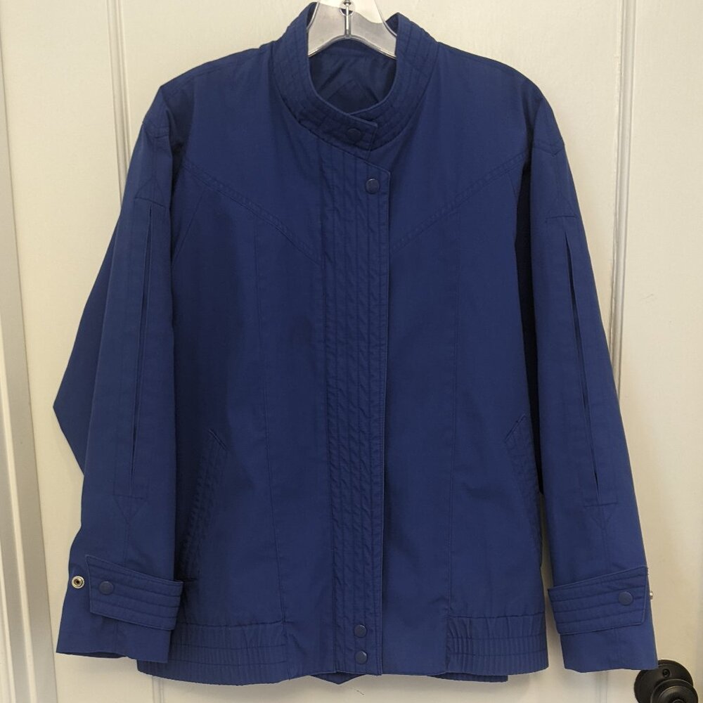 Vintage Fleet Street Jacket Womens M Blue Lined  Snap Zipper Windbreaker Outdoor